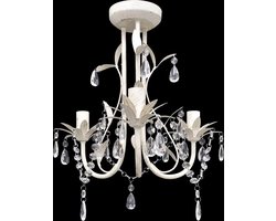vidaXL - Kristallen - kroonluchter - met - wit - elegant - design - (3 - lampen)