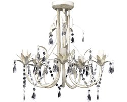 vidaXL - Kristallen - kroonluchter - met - wit - elegant - design - (5 - lampen)