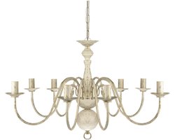 vidaXL - Kroonluchter - wit - metaal - 8 - x - E14 - lampen