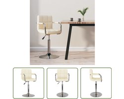 vidaXL Kruisvormige Stoel - Barstoel - Barkruk stof crèmekleurig - Eetkamerstoelen - Lounge Stoel - Design Stoel
