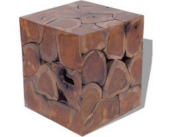 vidaXL - Kruk - 40x40x45 - cm - massief - teakhout - bruin