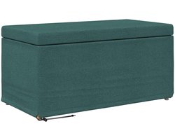 vidaXL - Kruk - Donkergroen - 81 - x - 41 - x - 40 - cm - Stof - en - Geëngineerd - Hout