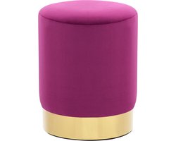 vidaXL - Kruk - fluweel - 28 - x - 36 - cm - paars - en - goudkleurig