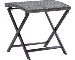 vidaXL - Kruk - inklapbaar - poly - rattan - grijs