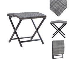 vidaXL Kruk - Krukken - Inklapbare Kruk - Inklapbare Krukken - Kruk inklapbaar poly rattan grijs