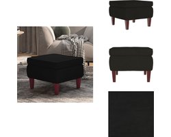 vidaXL Kruk - Krukken - Voetenbank - Voetensteun - Kruk met houten poten fluweel zwart