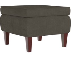 vidaXL - Kruk - met - houten - poten - fluweel - donkergrijs