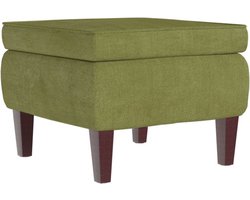 vidaXL - Kruk - met - houten - poten - fluweel - lichtgroen