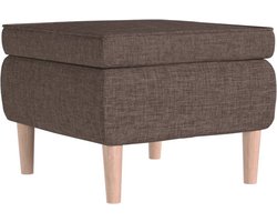 vidaXL - Kruk - met - houten - poten - stof - taupe
