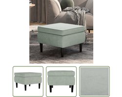 vidaXL Kruk - Voetenbank - Kruk met houten poten fluweel lichtgrijs - Lounge Meubilair - Fluweel Bankje - Grijze Bank