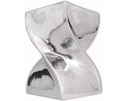 vidaXL - Kruk/bijzettafel - in - gedraaide - vorm - zilver - aluminium