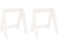 vidaXL - Krukken - 2 - st - 40x40x45 - cm - massief - grenenhout - wit