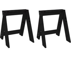 vidaXL - Krukken - 2 - st - 40x40x45 - cm - massief - grenenhout - zwart