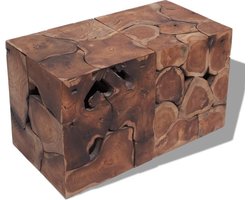 vidaXL - Krukken - 2 - st. - 40x40x45 - cm - massief - teakhout - bruin