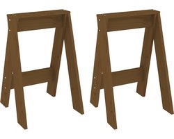 vidaXL - Krukken - 2 - st - 40x40x60 - cm - massief - grenenhout - honingbruin