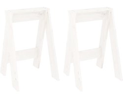 vidaXL - Krukken - 2 - st - 40x40x60 - cm - massief - grenenhout - wit