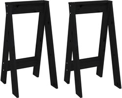 vidaXL - Krukken - 2 - st - 40x40x75 - cm - massief - grenenhout - zwart