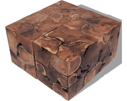 vidaXL - Krukken - 4 - st. - 40x40x45 - cm - massief - teakhout - bruin