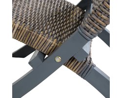 vidaXL Kubu Rattan Relaxstoel - 60x77x70 cm - Grijs - Fauteuil