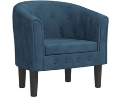 vidaXL - Kuipstoel - fluweel - donkerblauw