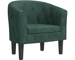 vidaXL - Kuipstoel - fluweel - donkergroen