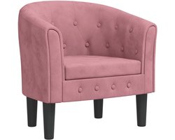 vidaXL - Kuipstoel - fluweel - roze