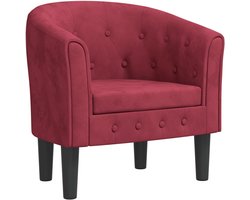 vidaXL - Kuipstoel - fluweel - wijnrood