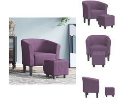 vidaXL Kuipstoel - Kuipstoelen - Fauteuil - Relaxfauteuil - Kuipstoel met voetenbank stof paars