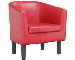 vidaXL - Kuipstoel - kunstleer - rood