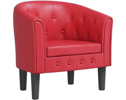 vidaXL - Kuipstoel - kunstleer - rood