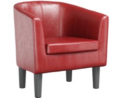 vidaXL - Kuipstoel - kunstleer - wijnrood