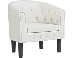 vidaXL - Kuipstoel - kunstleer - wit