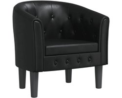 vidaXL - Kuipstoel - kunstleer - zwart