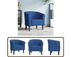 vidaXL Kuipstoel - Stof - Blauw - Comfortabel design Slaapkamerstoel - Kuipstoel - Lounge Stoel - Fauteuils - Designstoelen