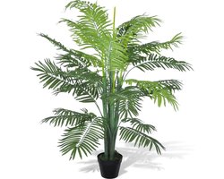 vidaXL Kunst Phoenix Palmboom - 130 cm - Inclusief Pot Kunstpalmen - Kamerplanten - Phoenix Palm - Synthetische Planten - Groene Planten