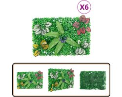 vidaXL Kunsthekwerk Groen 6 stuks 40x60 cm Tuinhek - Schutting - Privacy Screen - Kunstgras - Buitendecoratie