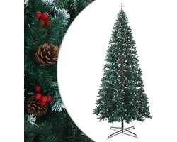 vidaXL - Kunstkerstboom - 400 - cm - PVC - en - Staal - Groen - en - Wit