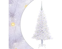 vidaXL - Kunstkerstboom - met - 150 - LED - Wit - 120 - cm - PVC - en - Staal