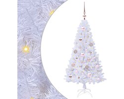 vidaXL - Kunstkerstboom - met - 150 - LED - Wit - 120 - cm - PVC - en - Staal