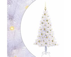 vidaXL - Kunstkerstboom - met - 150 - LED - Wit - 150 - cm - PVC - en - Staal