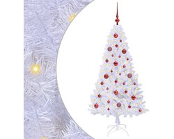vidaXL - Kunstkerstboom - met - 150 - LED - Wit - 150 - cm - PVC - en - Staal