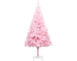 vidaXL - Kunstkerstboom - met - standaard - 180 - cm - PVC - roze