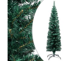 vidaXL - Kunstkerstboom - met - standaard - smal - 120 - cm - PVC - groen