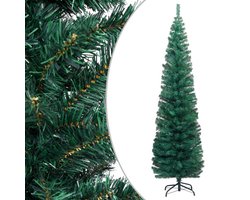 vidaXL - Kunstkerstboom - met - standaard - smal - 180 - cm - PVC - groen