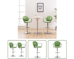 vidaXL Kunstleder - Barkrukken - Barkrukken met armleuning 2 st kunstleer groen - Groene Barkrukken - Krukken Met Armleuningen - Verstelbare Barkrukken