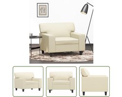 vidaXL Kunstleder - Fauteuil - Fauteuil 60 cm kunstleer crèmekleurig - Creme Kleur - Lounge Stoel - Salonstoel