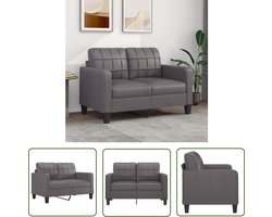 vidaXL Kunstleder Sofa - Tweezitsbank - Tweezitsbank 120 cm kunstleer grijs - Grijze Bank - Lounge Meubilair - Living Room Furniture