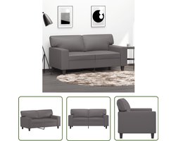 vidaXL Kunstleder Sofa - Tweezitsbank - Tweezitsbank 120 cm kunstleer grijs - Grijze Bank - Salon Meubilair - Comfortabele Bank
