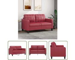 vidaXL Kunstleder Sofa - Tweezitsbank - Tweezitsbank 140 cm kunstleer wijnrood - Rode Bank - Lounge Meubilaar - Living Room Furniture