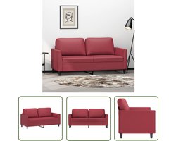 vidaXL Kunstleder Sofa - Tweezitsbank - Tweezitsbank 140 cm kunstleer wijnrood - Rode Bank - Salontafel - Lounge Furniture